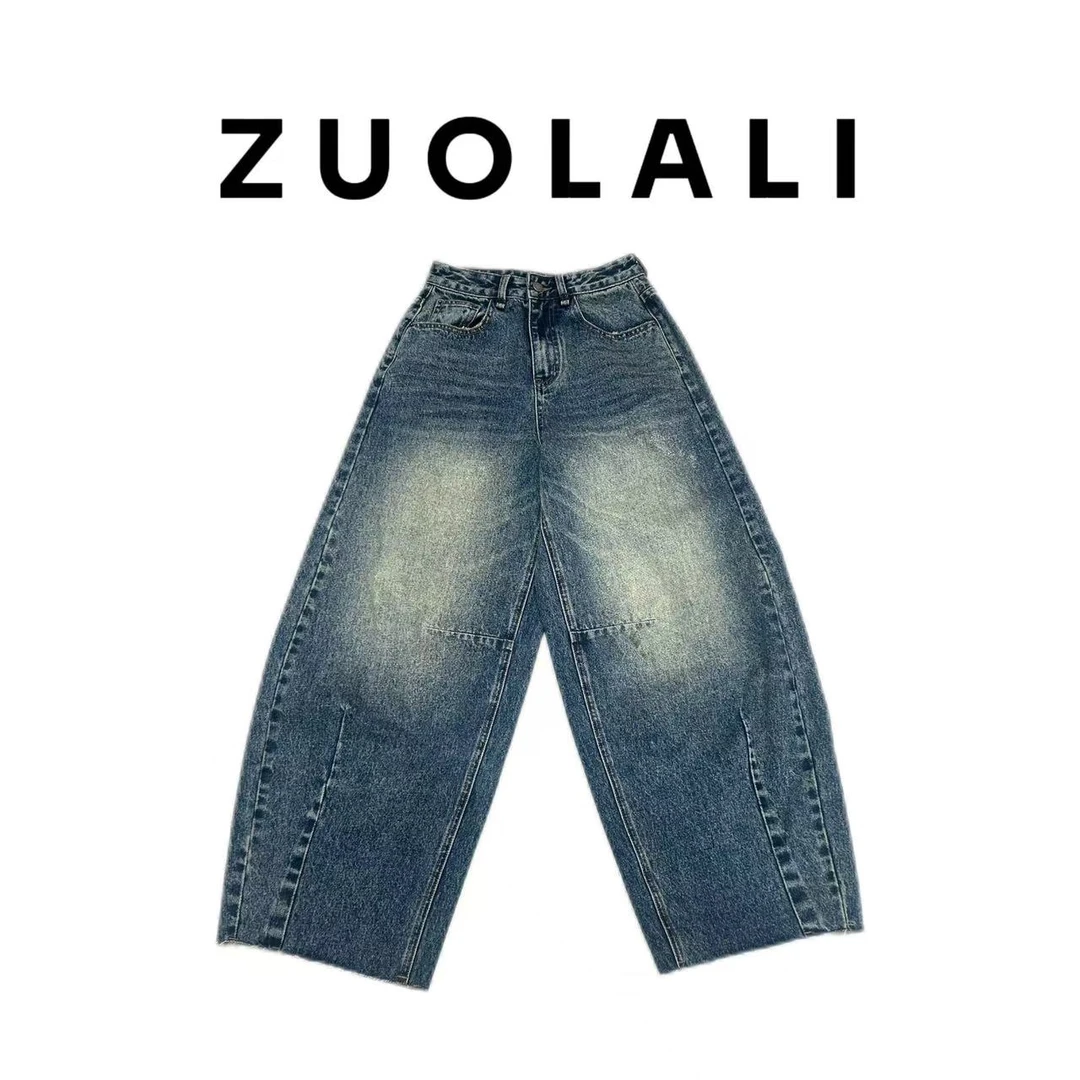 ZUOLALI/左拉励【刺绣口袋】秋季牛仔刺绣口袋设计-高腰堆堆裤
