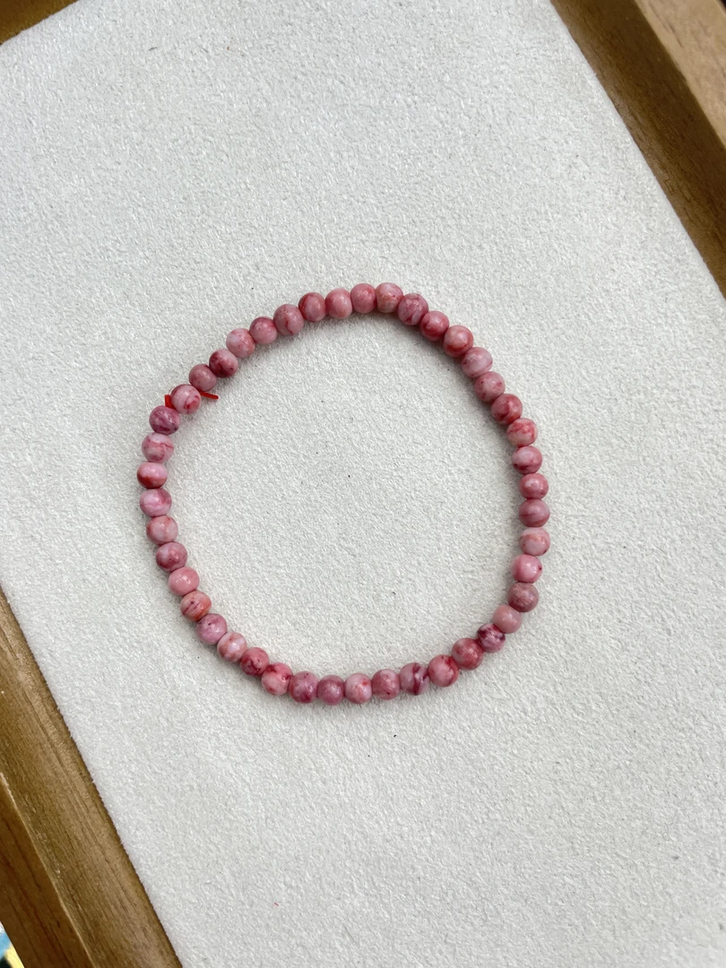 天然辰砂约卡4m五花肉原矿朱砂手串