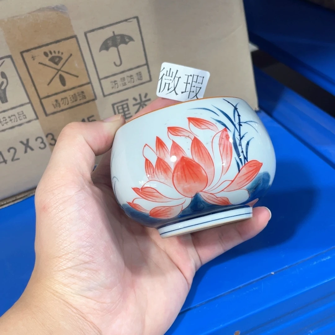 釉下手绘茶具微瑕