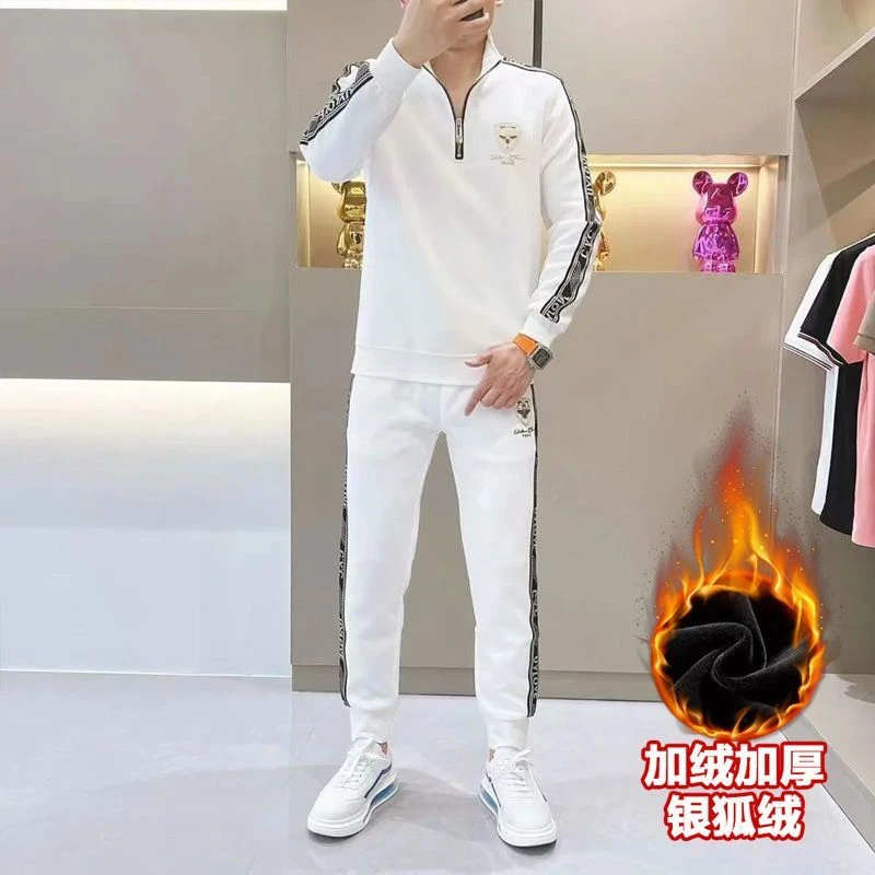 花花公子【热卖】欧洲男装冬季加绒加厚轻奢时尚男士百搭商务立领休