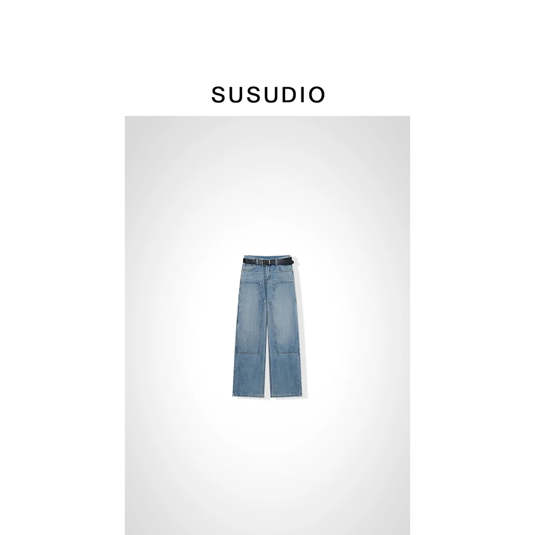SUSUDIO牛仔满分 新款设计款休闲舒适牛仔裤40023