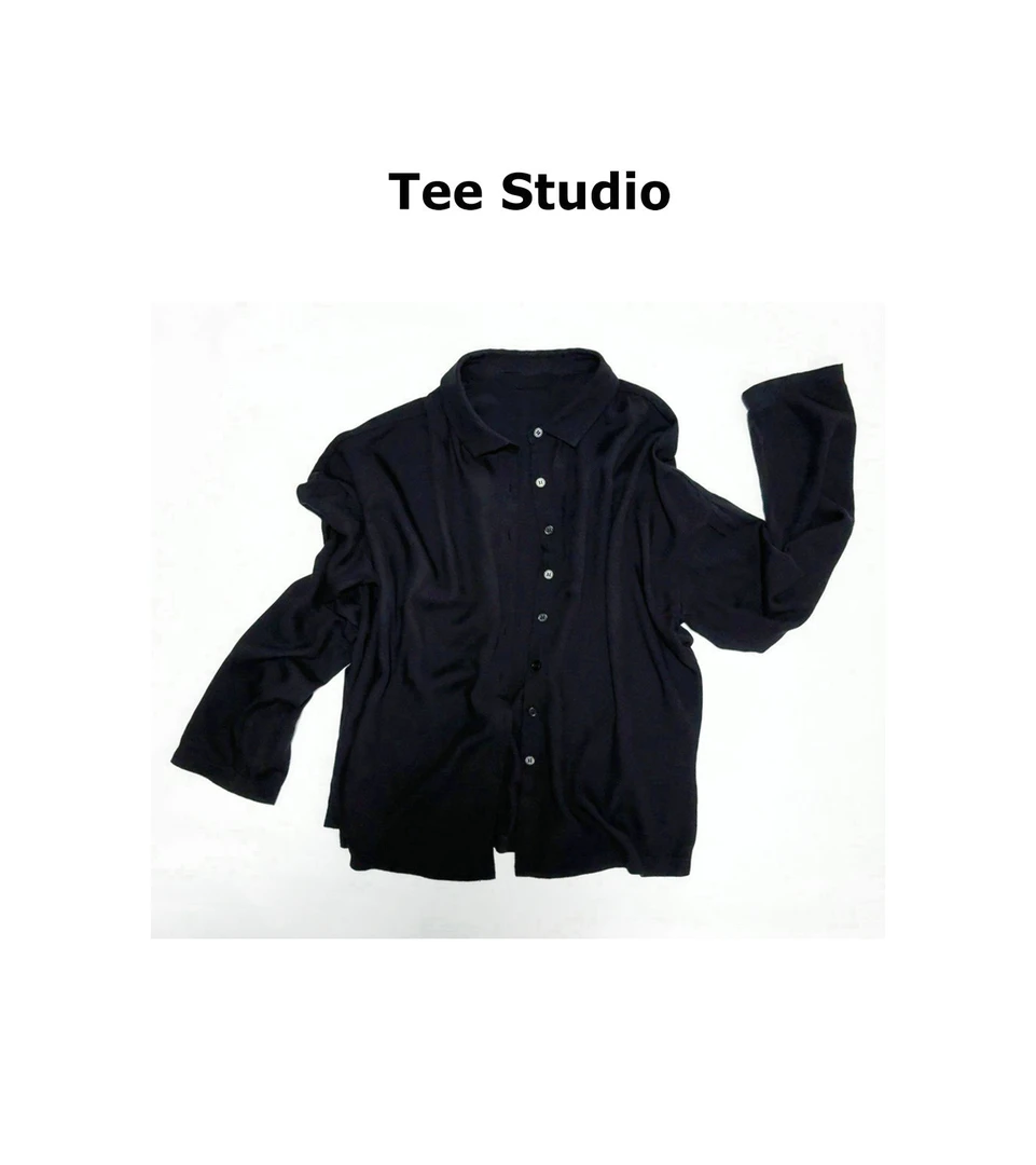 TEe Studio 意大利进口棉软软糯土豆泥知识分子系黑衬衣