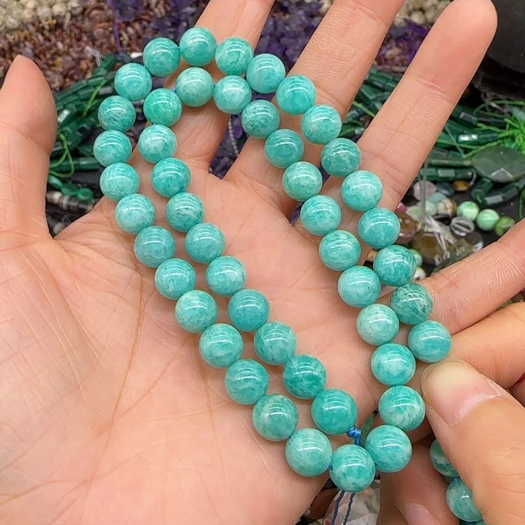 玛瑙/玉髓合金珠宝半成品天河石8mm一条