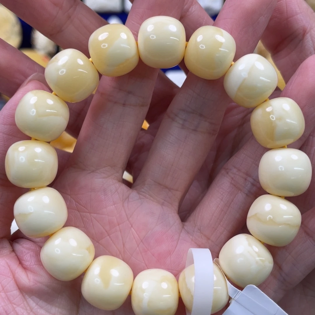 裸石蜜蜡未镶嵌琥珀蜜蜡手串卡14mm