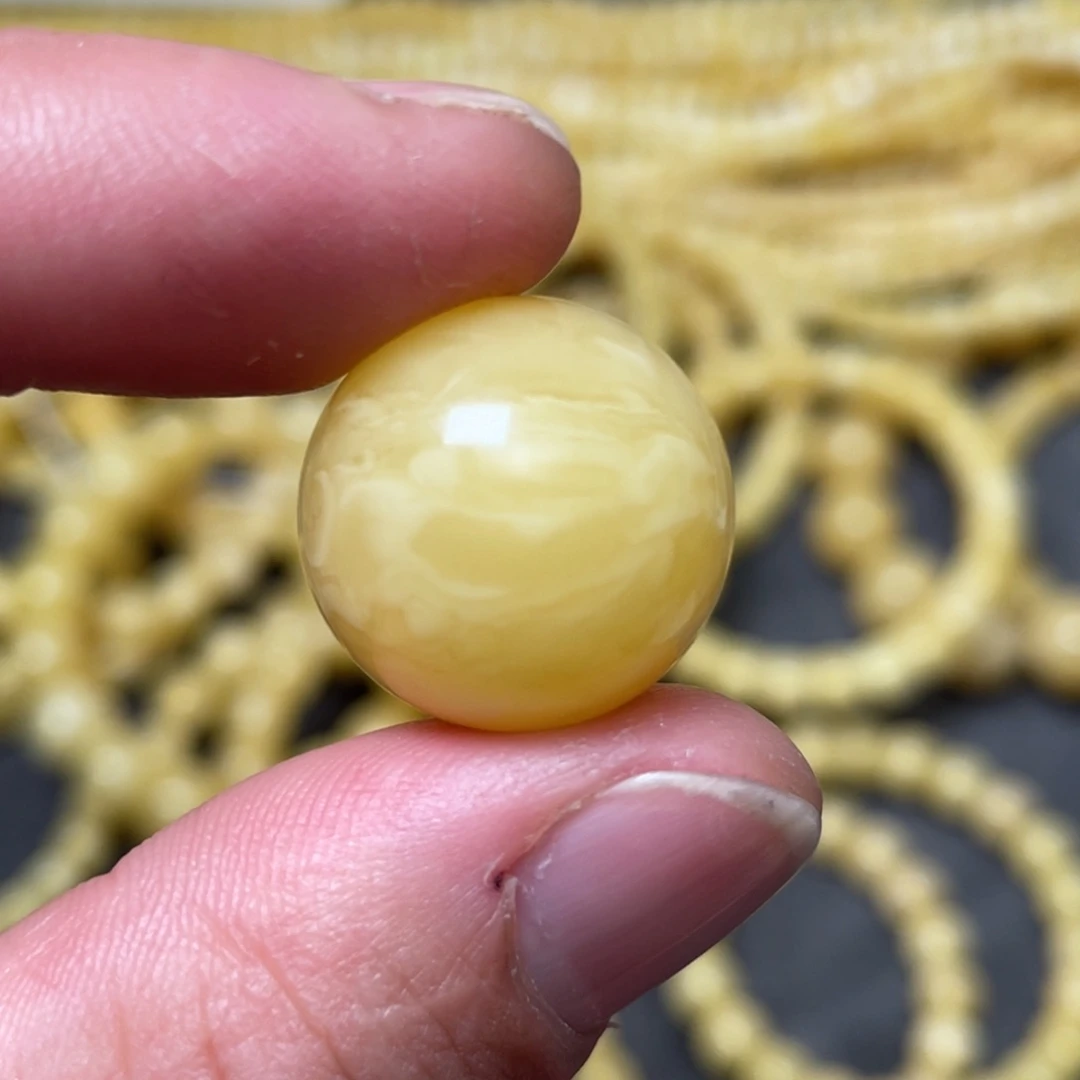 蜜蜡裸石未镶嵌蜜蜡单珠19mm