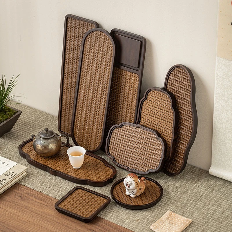 新款楠竹木质小型干泡台家用茶盘托盘复古单人茶台茶具托盘壶承