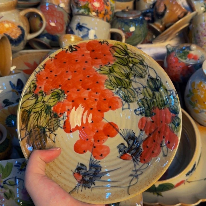 瓷片手工手绘陶瓷细微不一样