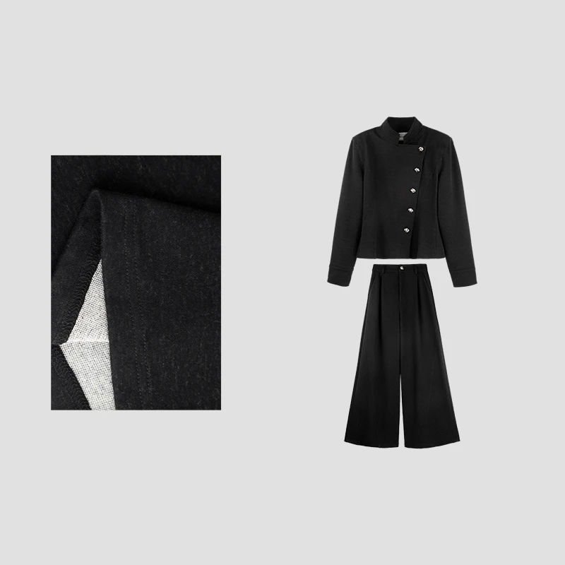 「思思」秋冬套装显瘦上衣阔腿裤HBBC622170 nnassa