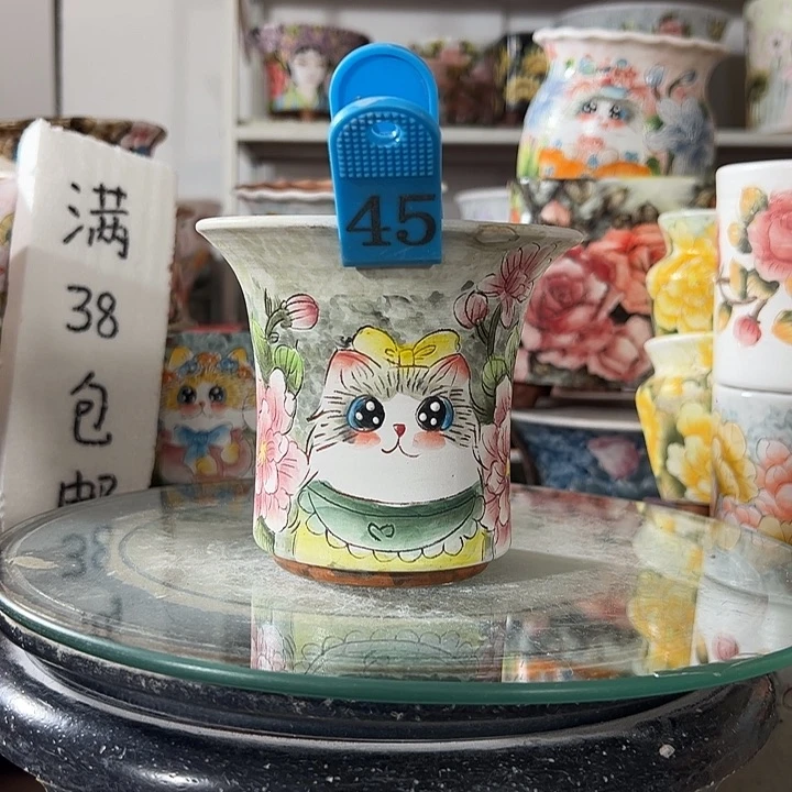 景德镇手绘花盆幸运花盆