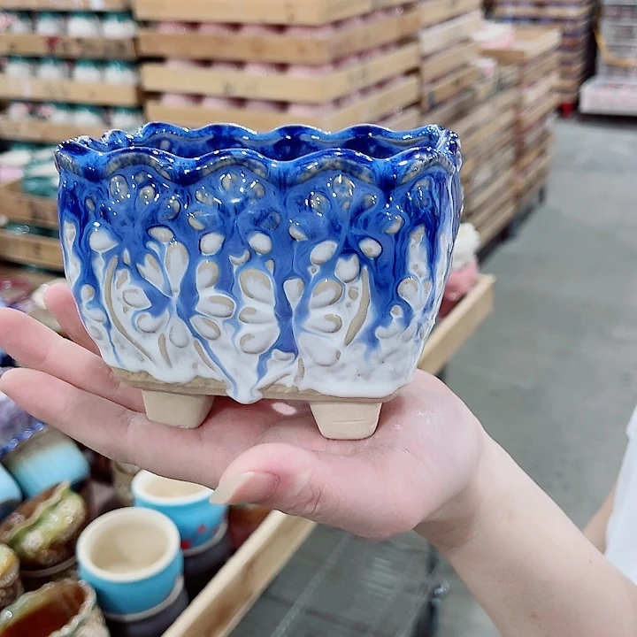 有孔，凑10元包邮陶瓷花盆发货！