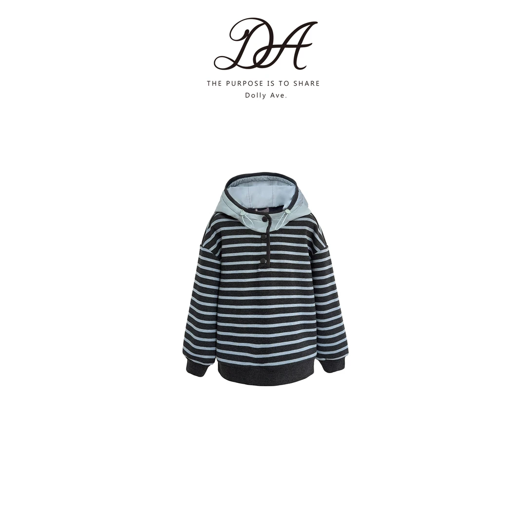 【现货】Dolly Ave「无界系列」高定天丝混纺撞色条纹男女同穿卫衣