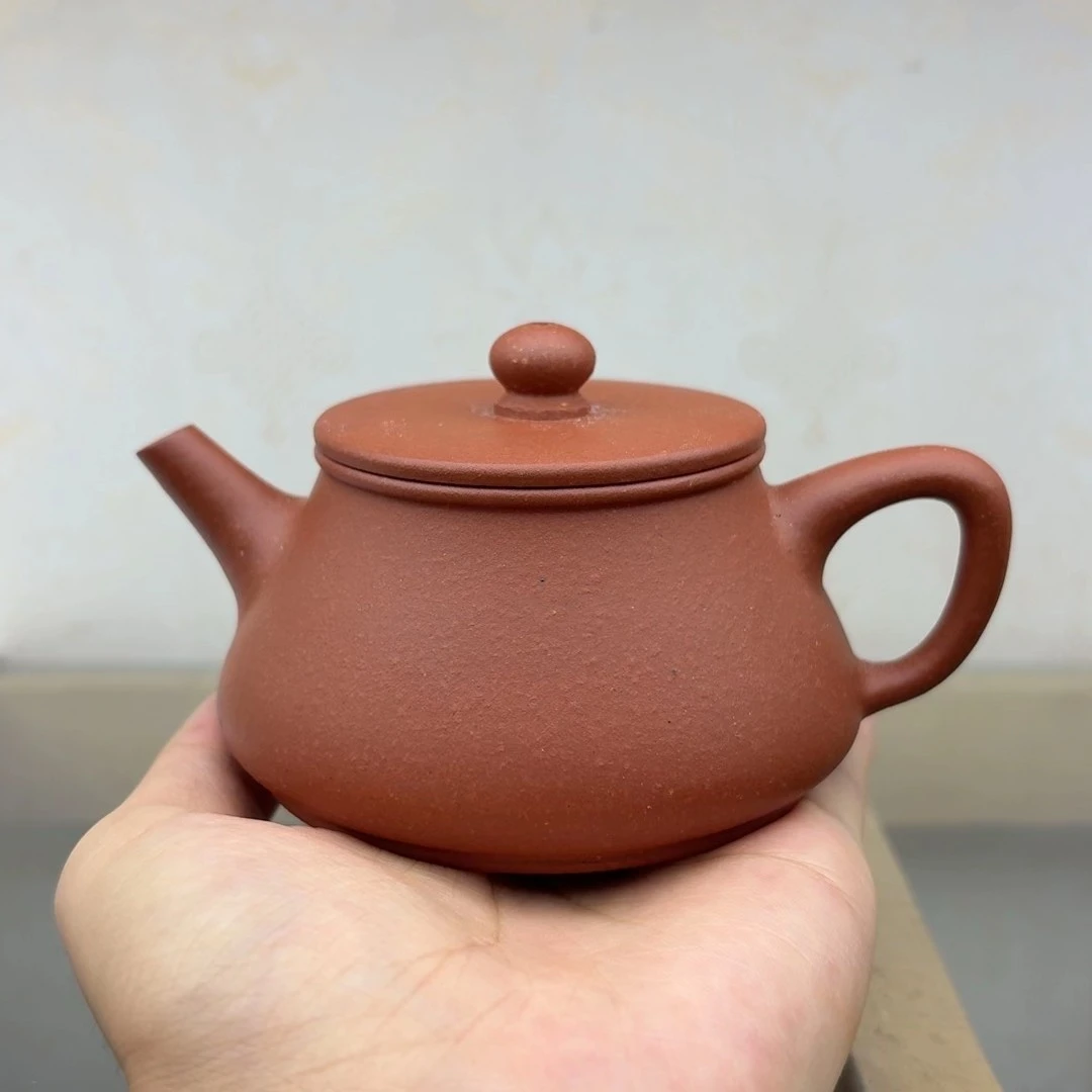 宜兴紫砂,降坡泥制作,半手工艺,石瓢壶,容量150cc