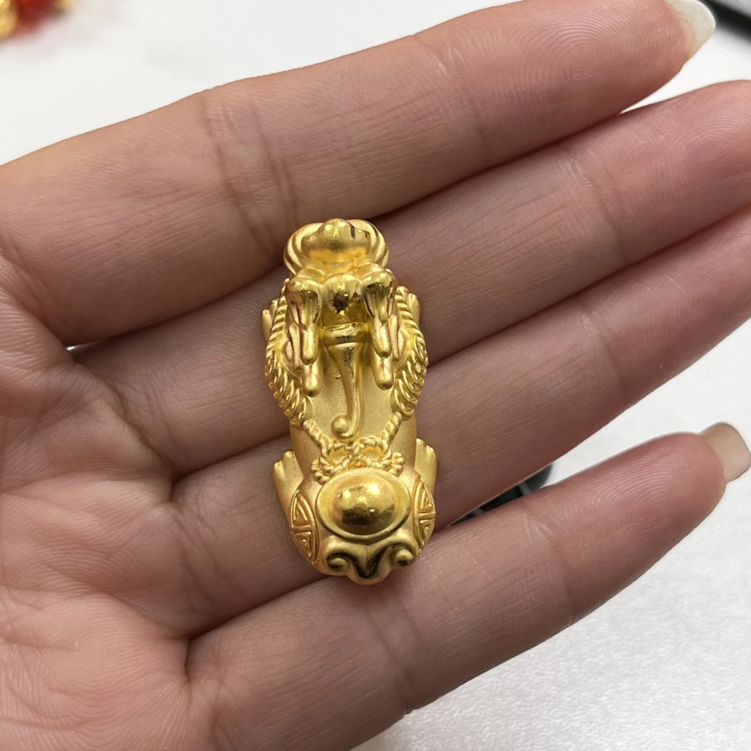 足金单元宝貔貅手串