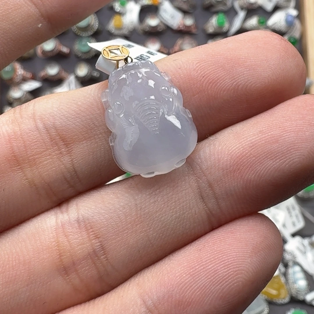 翡翠18K金镶嵌戒指天然缅甸翡翠A货