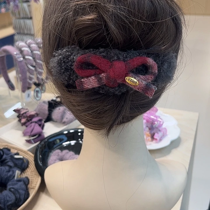 布艺铁合金灰色毛绒绒懒人夹