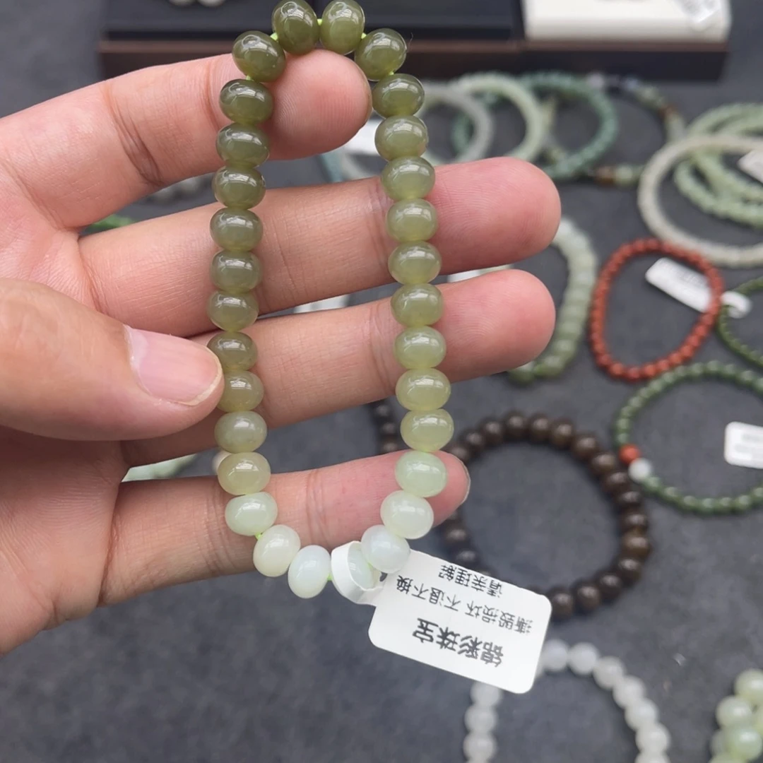 南红玛瑙未镶嵌手串卡8渐变算盘珠