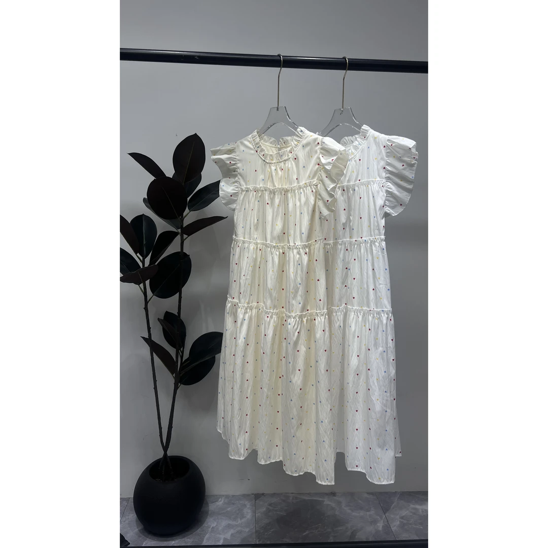 【晨浠定制】新款时尚气质拼接甜美爱心连衣裙8959