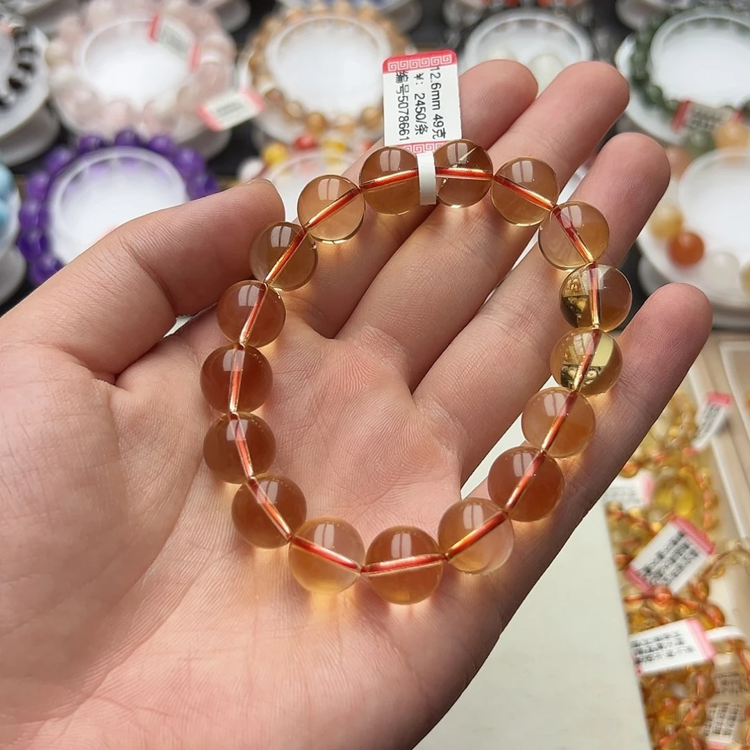 未镶嵌手链黄晶…天然巴西黄黄水12.6