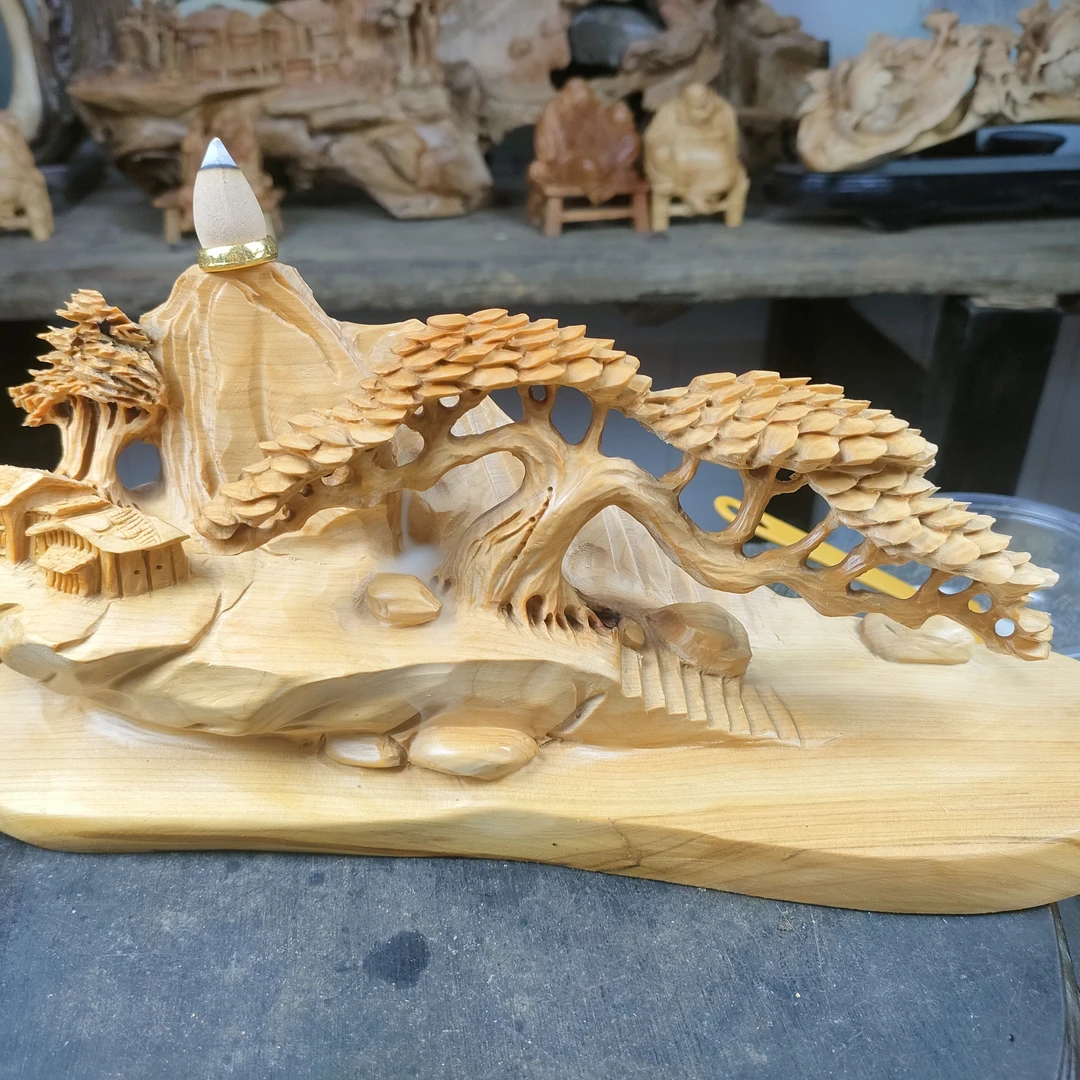 木雕山水世外桃源根雕客厅店面会所开业摆件