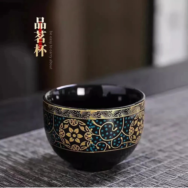 品茗杯喝茶杯子酒水主人专用个人杯客杯粗陶瓷办公室