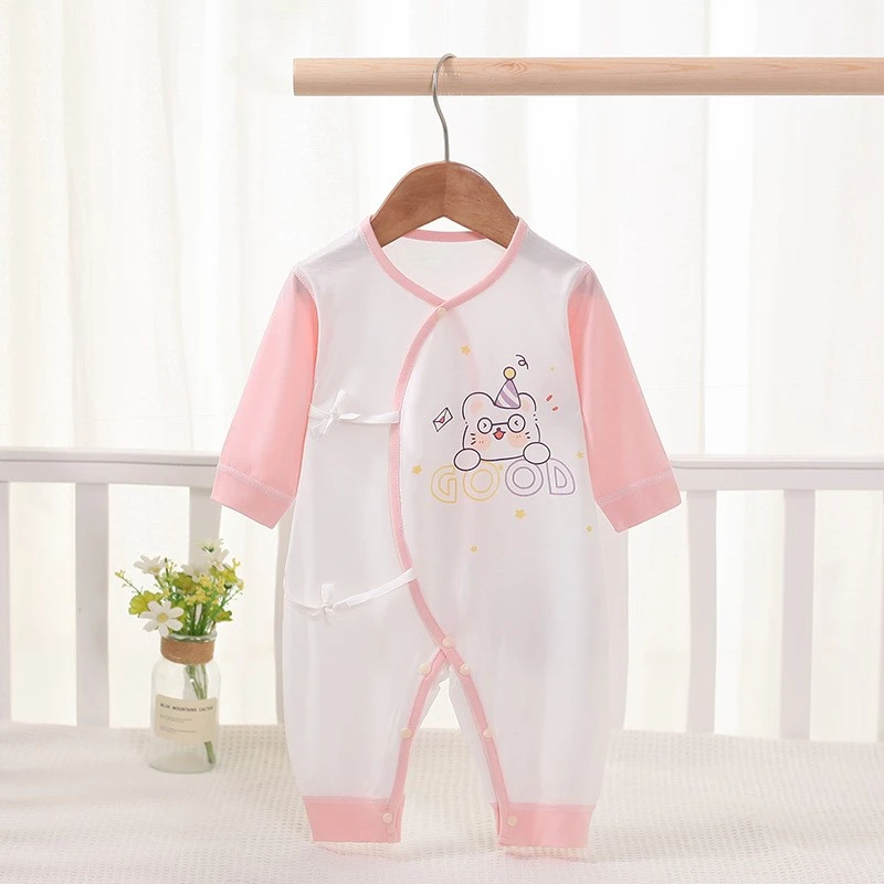 夏季新生儿薄款无骨卡通休闲亲肤舒适连体空调服D21434