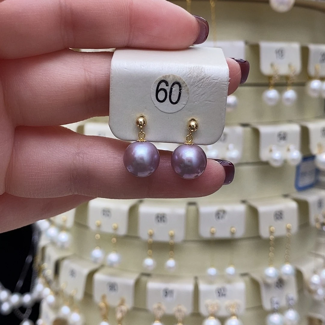 淡水珍珠耳饰18K金镶嵌