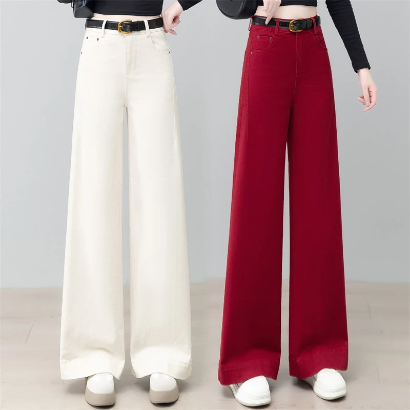 时尚百搭阔腿裤女2025春秋新款高腰显瘦宽松西装裤休闲直筒拖地裤