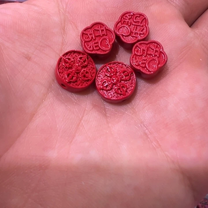 天然辰砂配件花2个开心3个