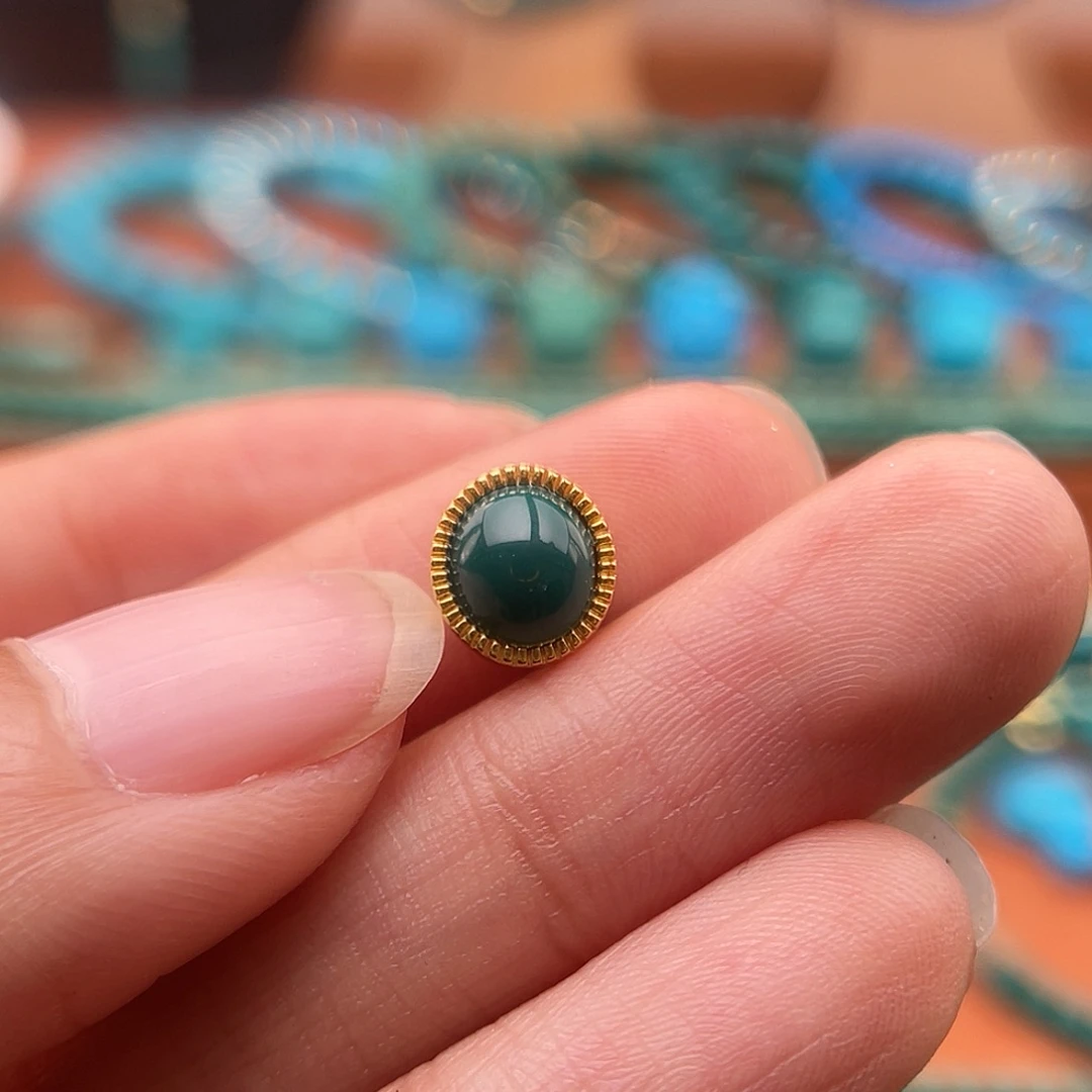 绿松石18K金镶嵌珠宝奇石