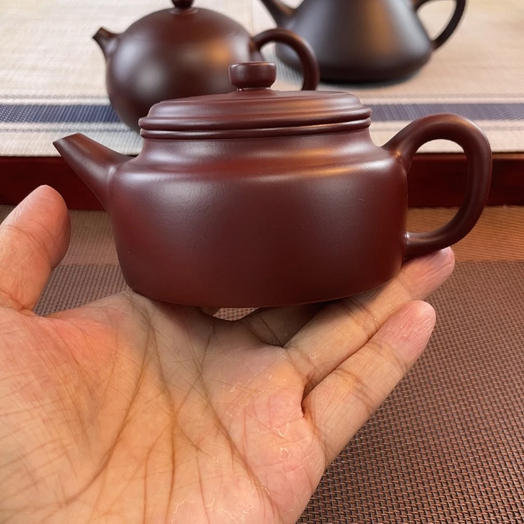 晨***曦紫砂壶原矿龙血砂德钟器型