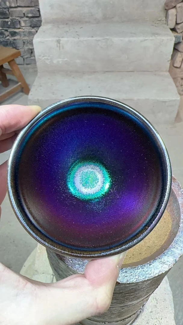 建窑建盏 彩麒麟 茶器主人杯礼盒装带溯源证书   电烧