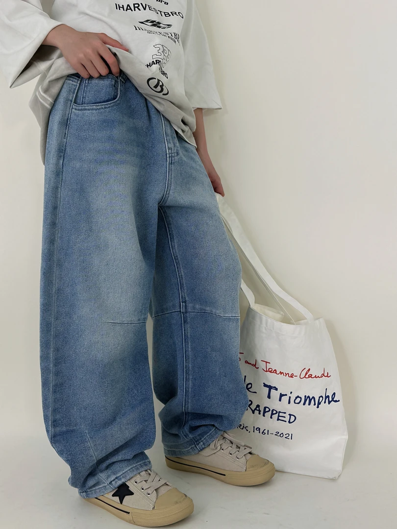 春季新款男童时尚休闲阔腿牛仔裤中大童儿童百搭长裤C-1203