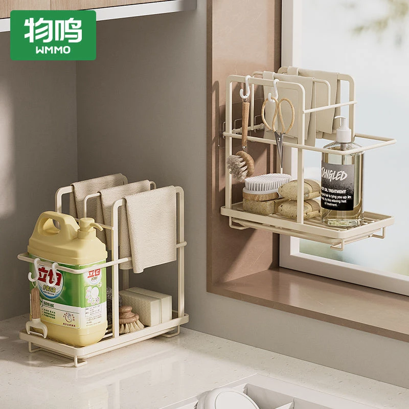 物鸣抹布架厨房置物架沥水篮洗洁精架收纳架水龙头洗碗布水槽专用