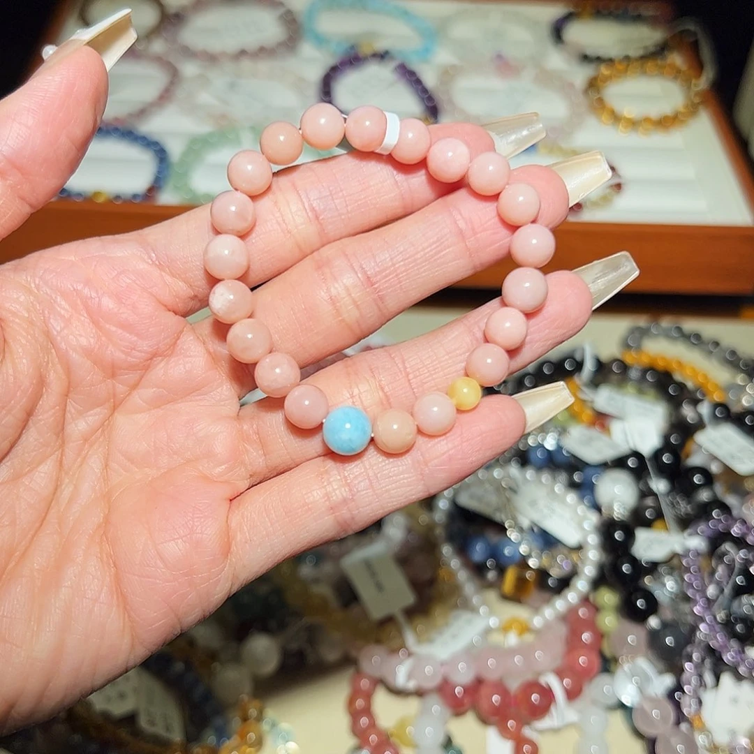 烟晶手链银S925镶嵌粉奥宝030