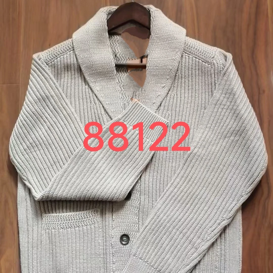 杰 88122 新款男士时尚百搭长袖翻领毛衣