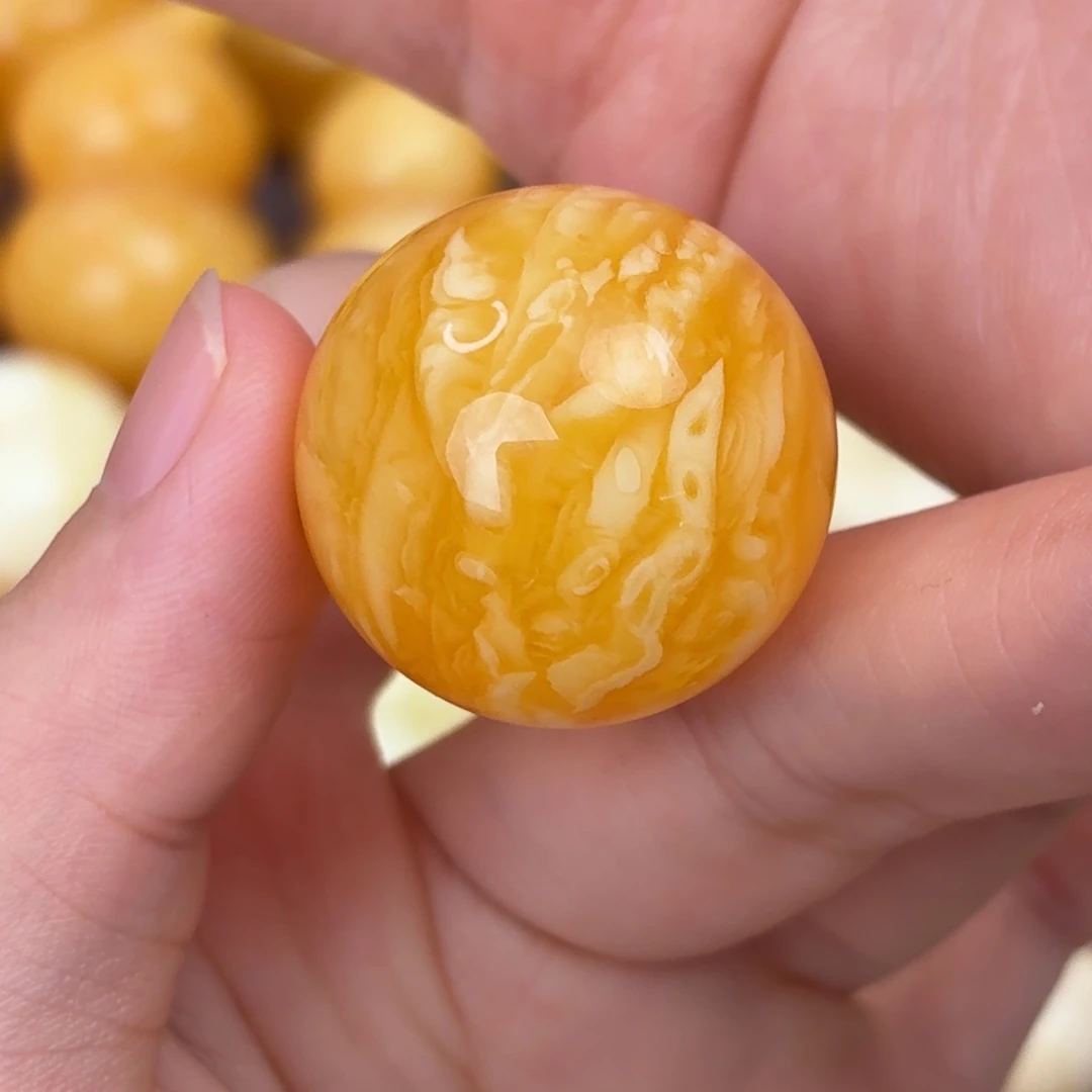 暖****裸石蜜蜡未镶嵌虎皮单珠