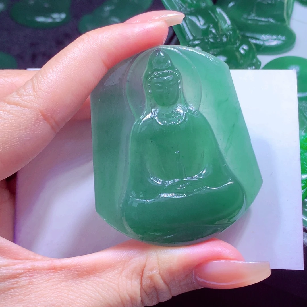 定制翡翠未镶嵌天然缅甸翡翠A货毛货挂件