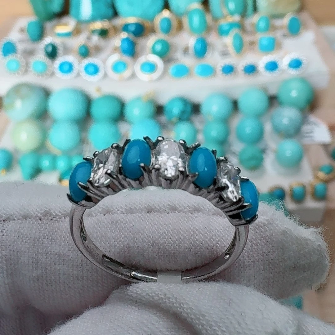 绿松石银S925镶嵌配饰