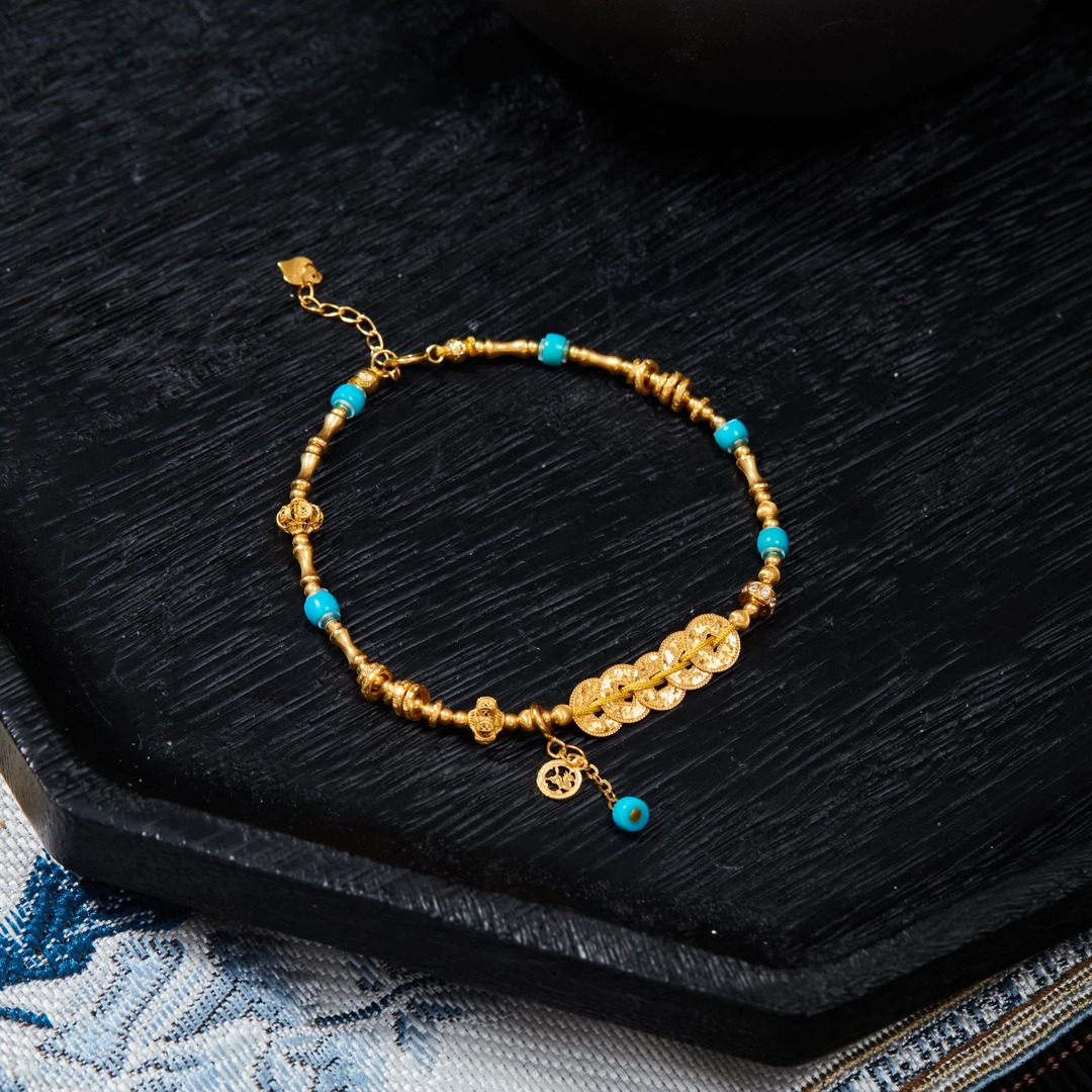 【云上雅岚】财安丨18K绿松手链-多样性发一件-XYGD9991131-B