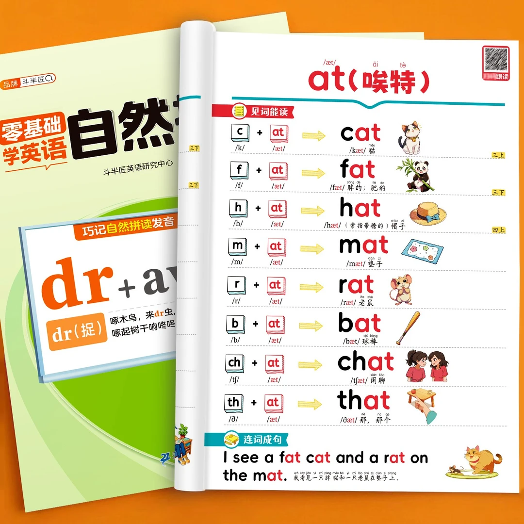 斗半匠英语入门自学零基础英语自然拼读教材记单词一本通汇总表T