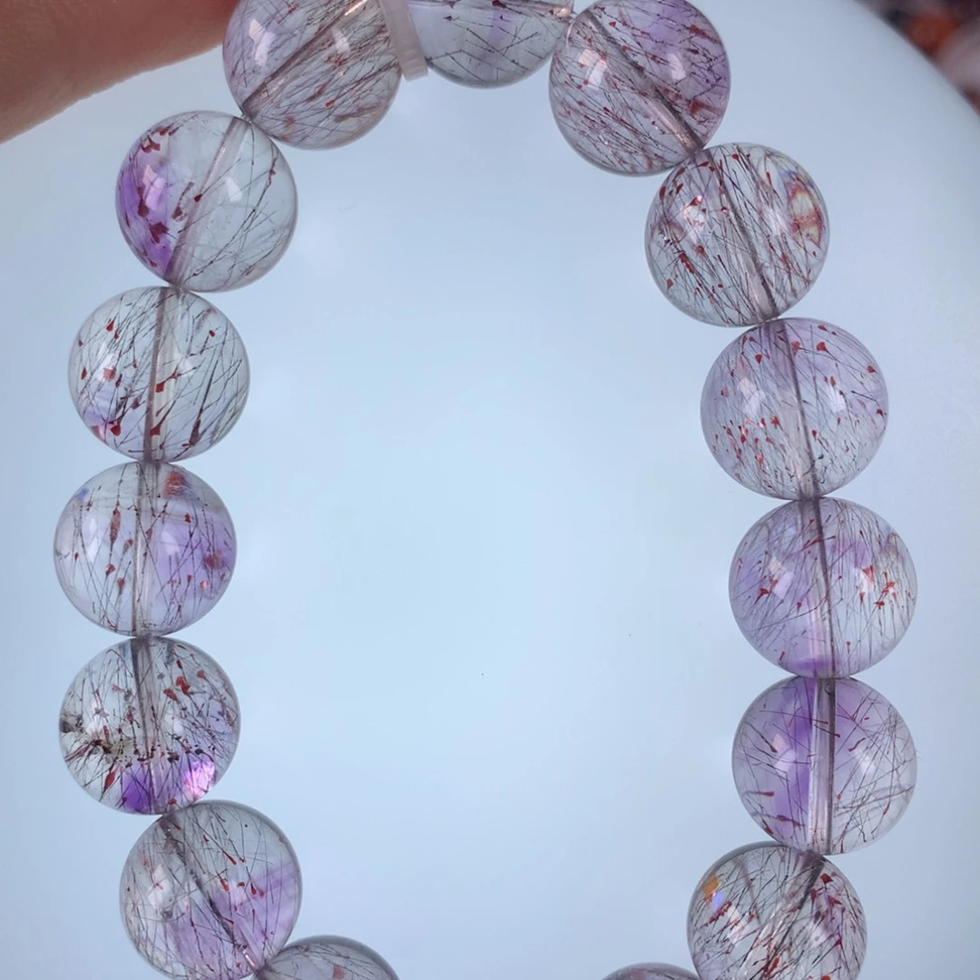 未镶嵌手链水晶稀有紫梅超七12.7mm