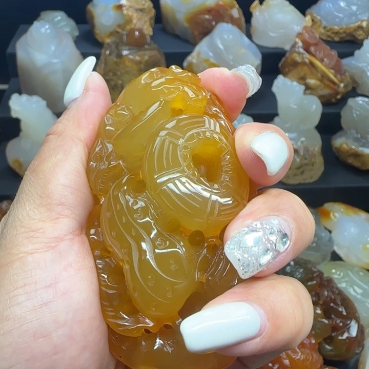 玛瑙/玉髓合金手把件