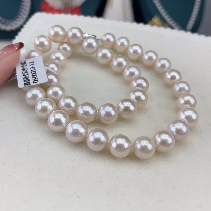 淡水珍珠银S925镶嵌颈饰10➕极光曼塔玫瑰高品