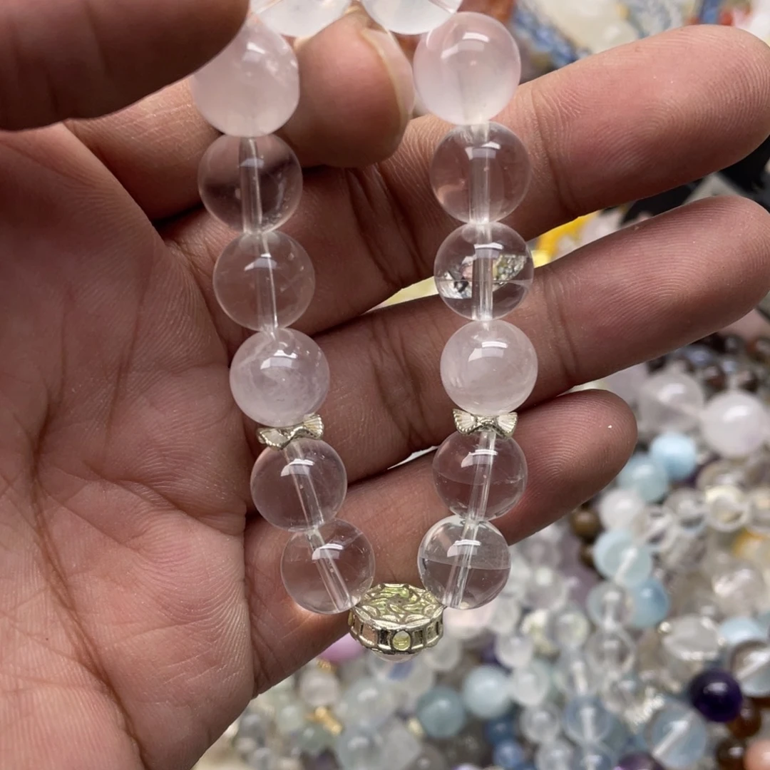 银S925镶嵌手链烟晶