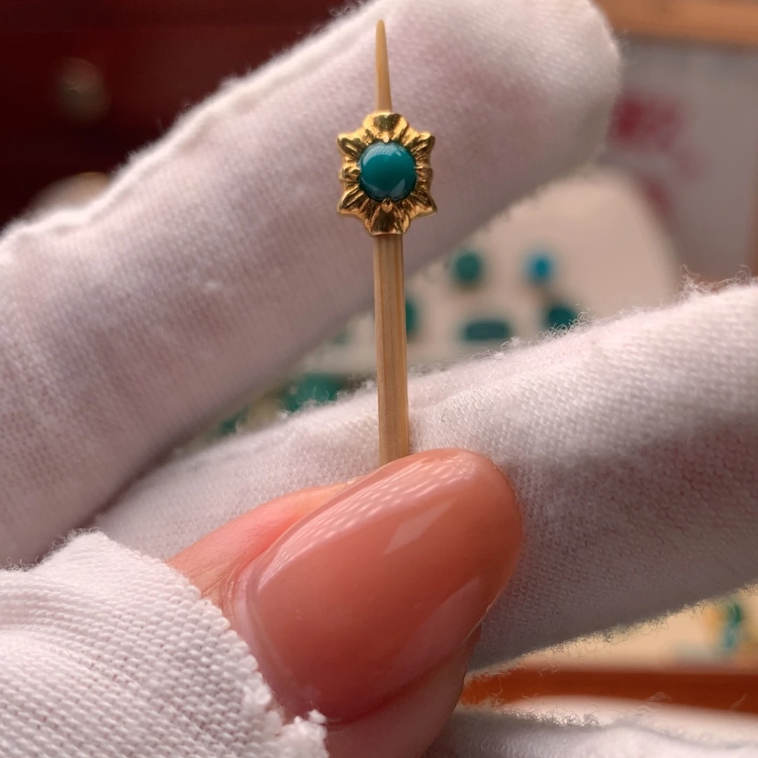 绿松石18K金镶嵌配饰