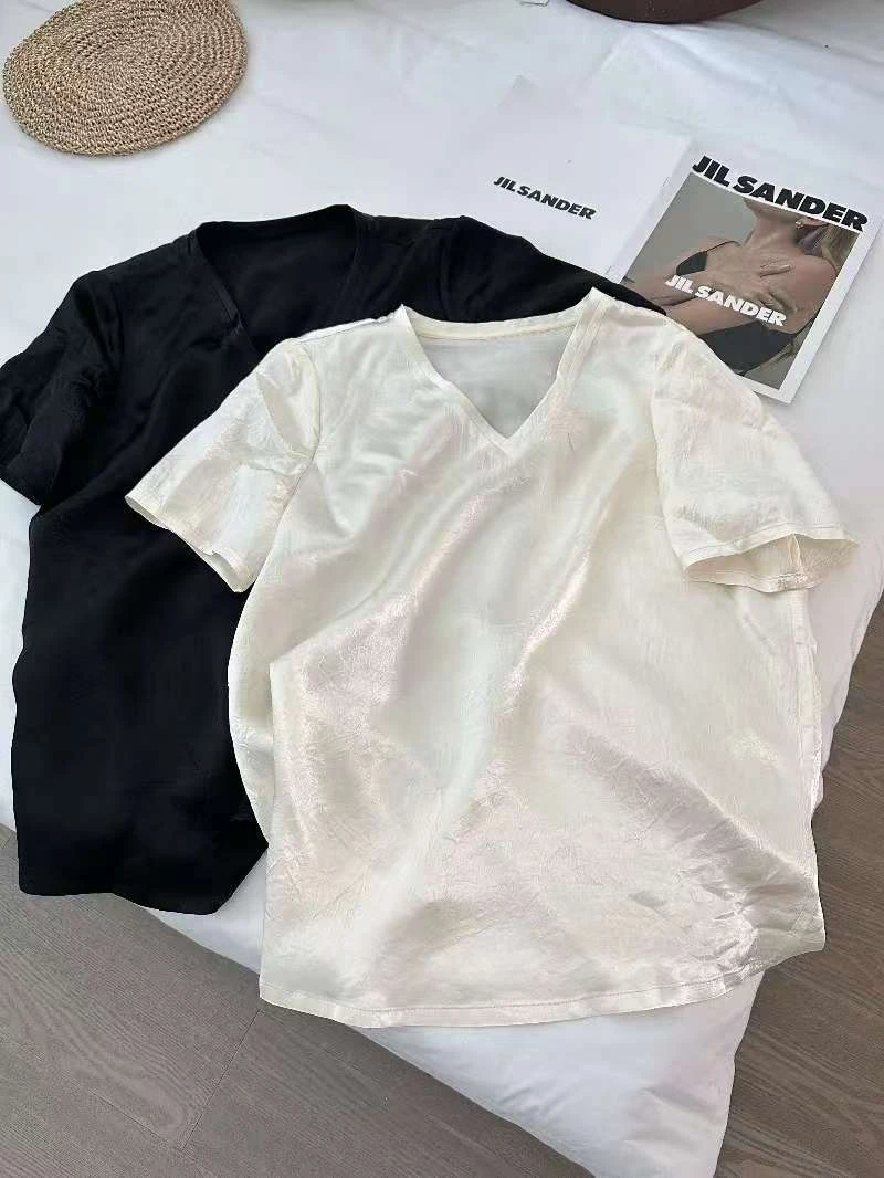 九月   醋酸短袖   新百搭打底夏季T恤国风气质T恤