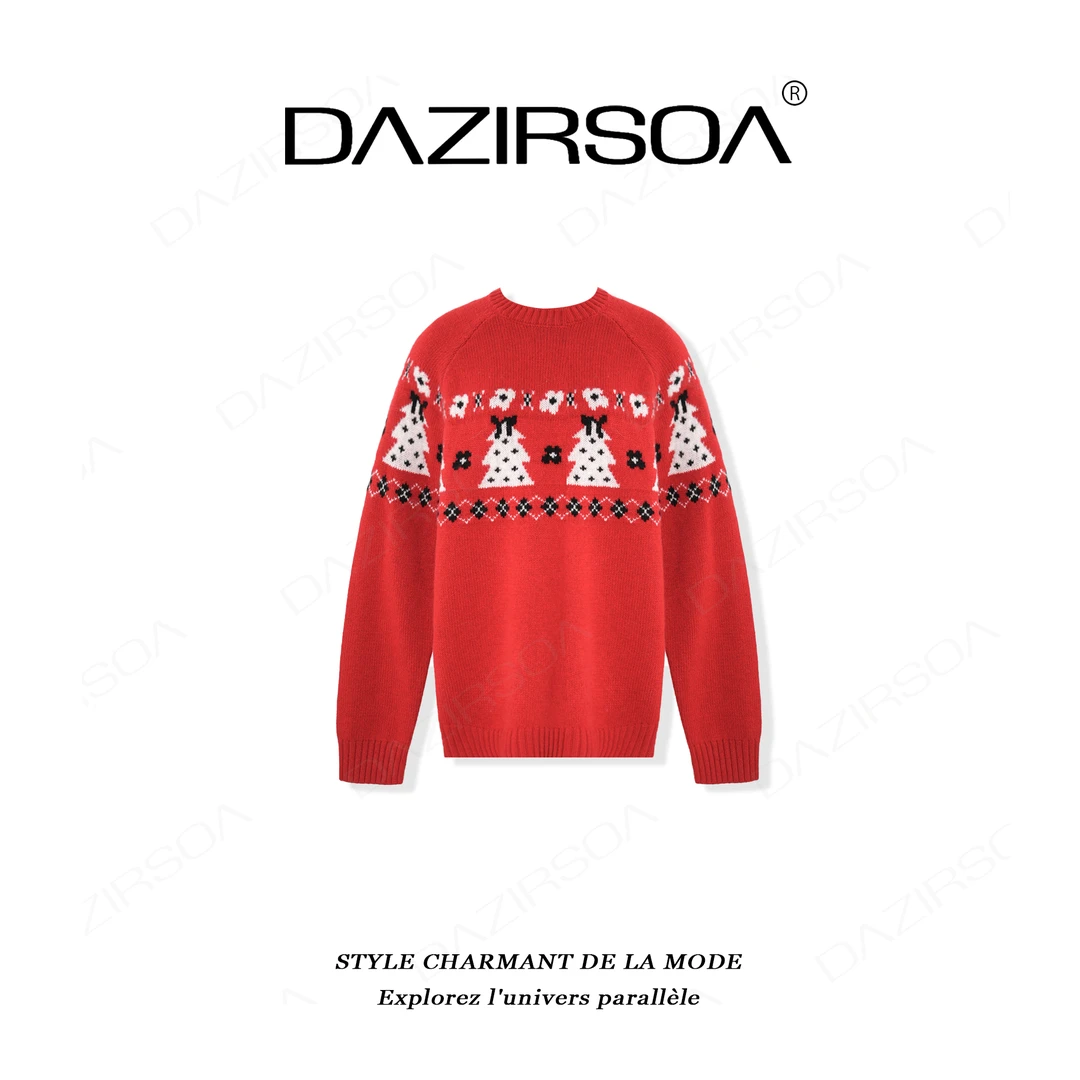“圣诞费尔岛”时尚百搭1oo羊毛个性洋气毛衣 AC739