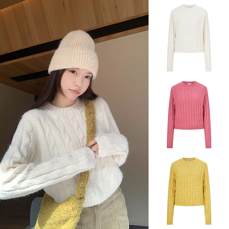 Moses Queen/魔西女王“秋日邂逅”宽松韩系百搭慵懒风设计感毛衣