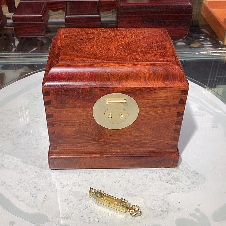 染料紫檀（血檀）独板百宝盒19/15/16