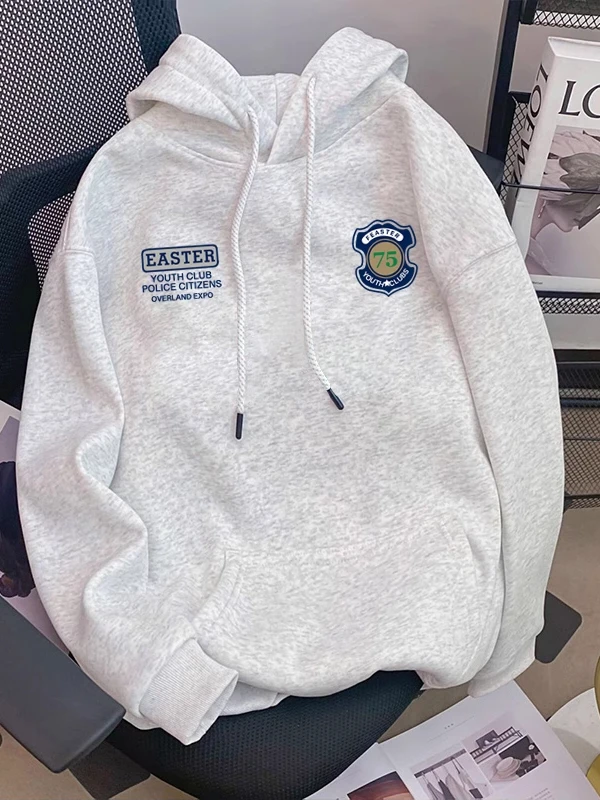 加大码200斤美式潮牌重磅连帽卫衣男女秋冬加绒加厚情侣帽衫外套